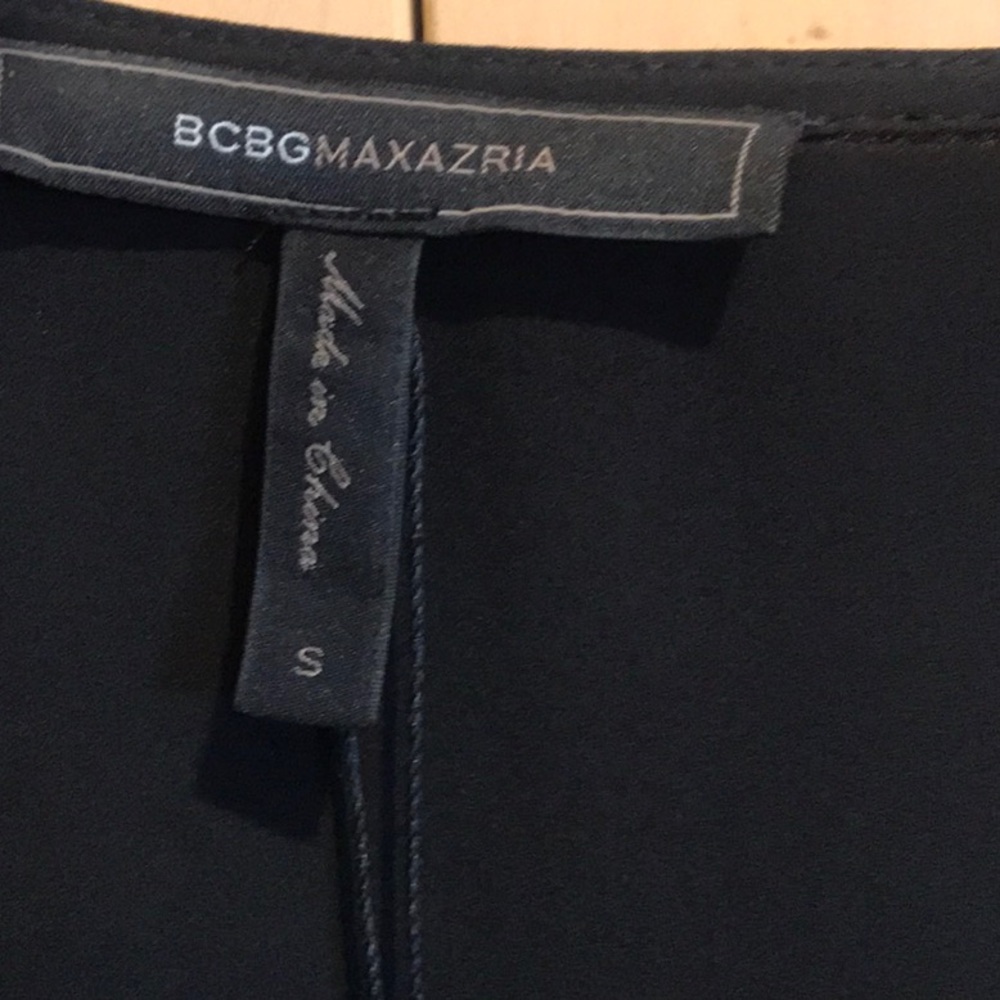 New BCBG Maxazria Crossover Black Blouse - Picture 2 of 10